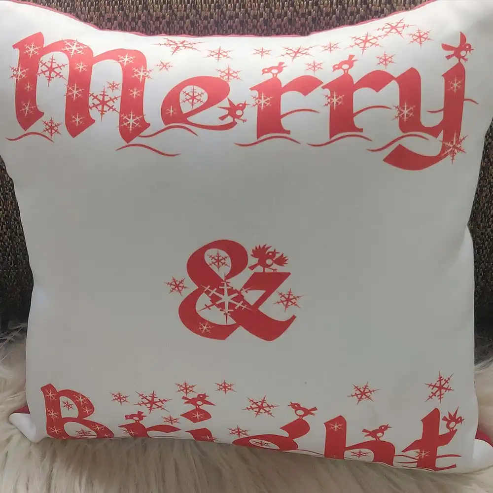 Merry and Bright Christmas Cushion