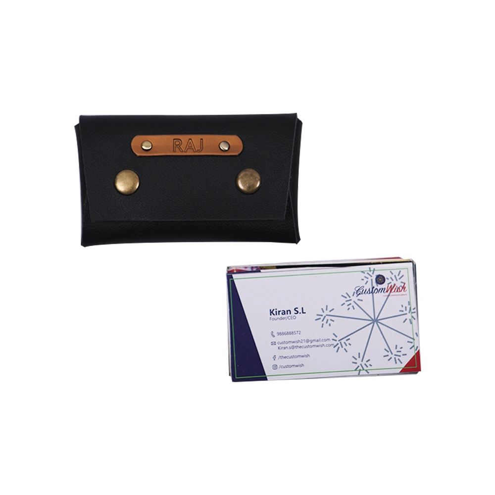 Personalized Vegan Leather Visiting Card Holder