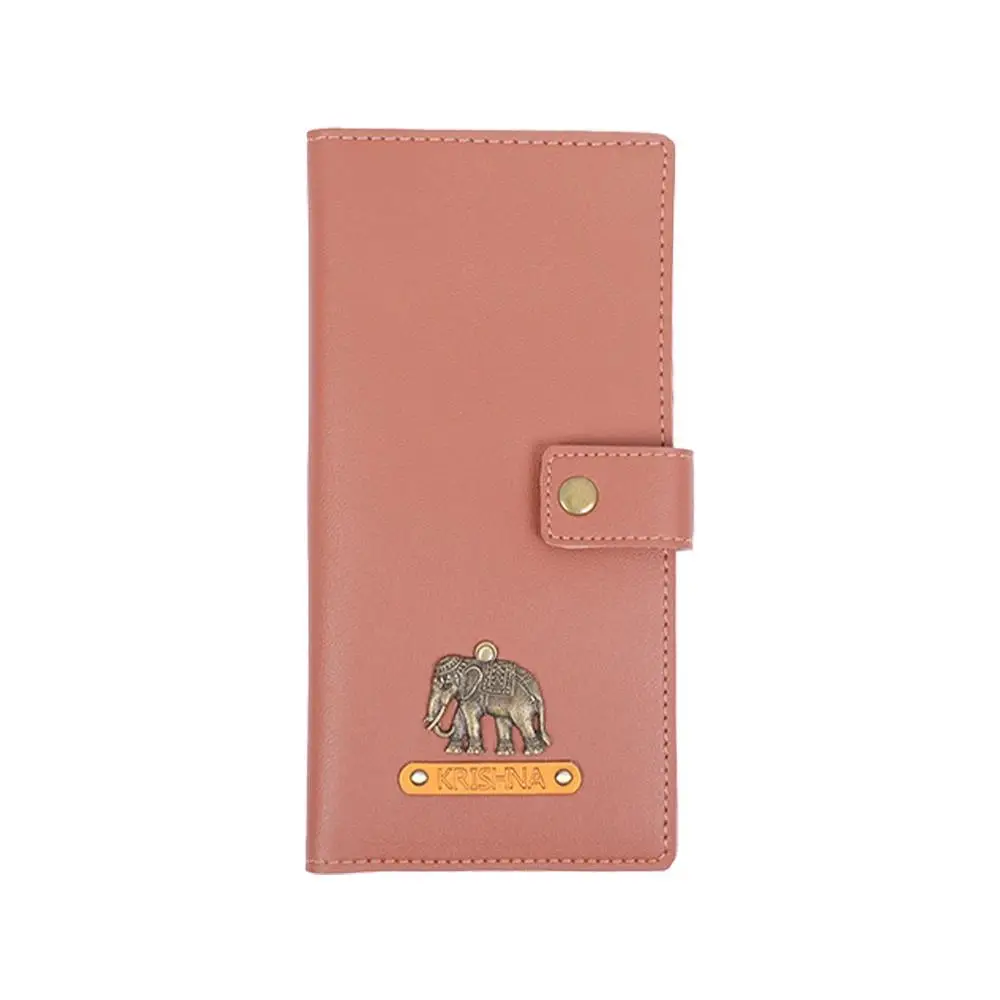 Personalized Premium Travel Wallet with name and charm