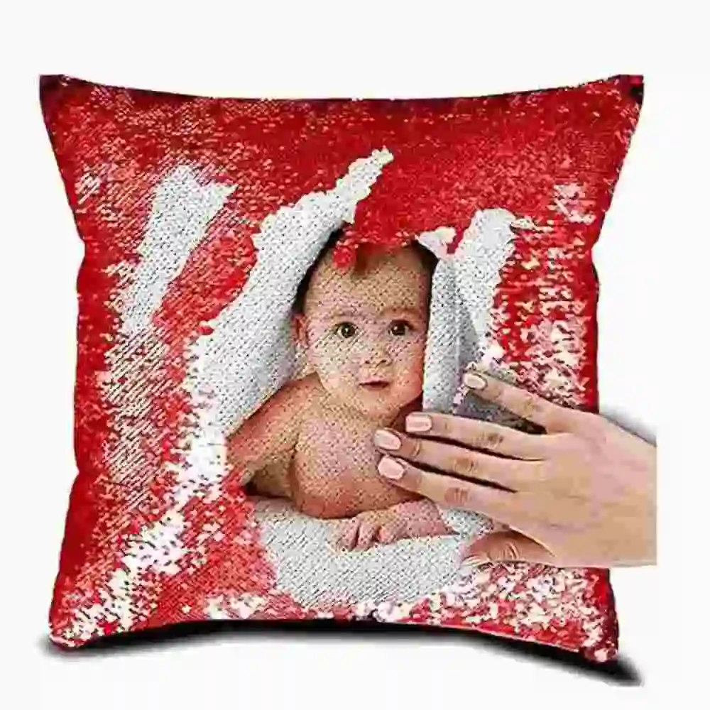 Personalized Sequin Cushion with Photo