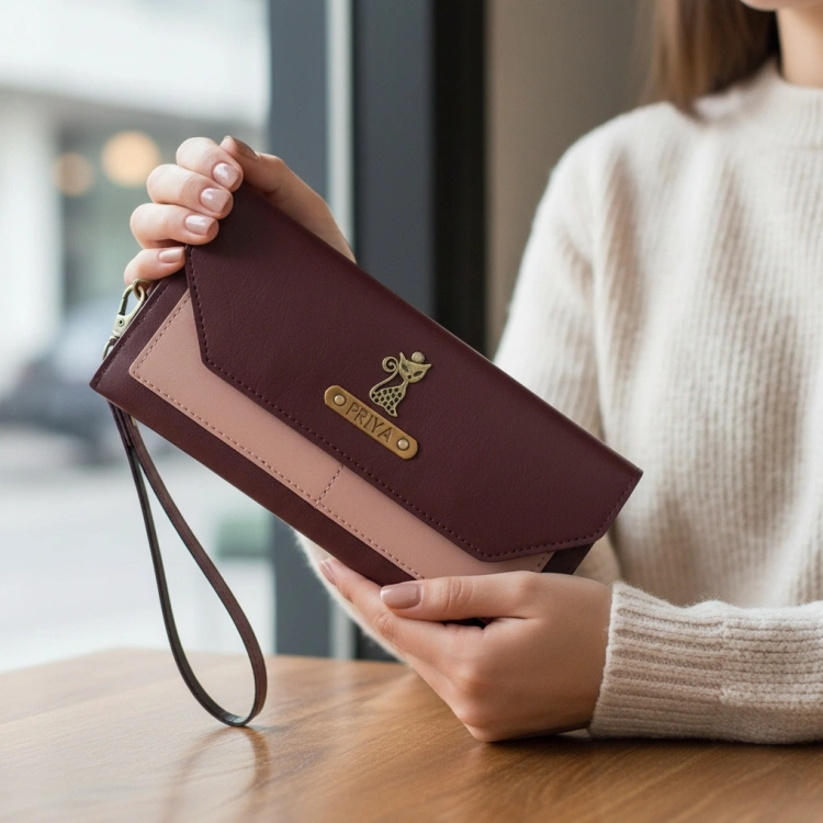 Personalized Women's Wallet Stylish Custom Name Gift Online in India