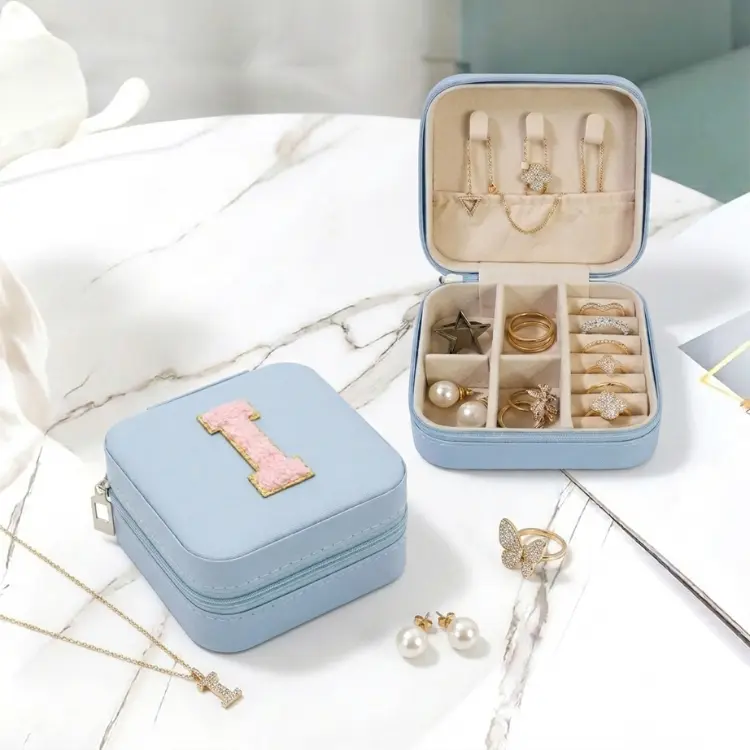 Order Personalized Faux Leather Jewelry Box Custom Initial Gift Online India