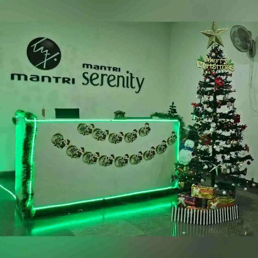 Festive Christmas Decor setup for office workspace near Bangalore