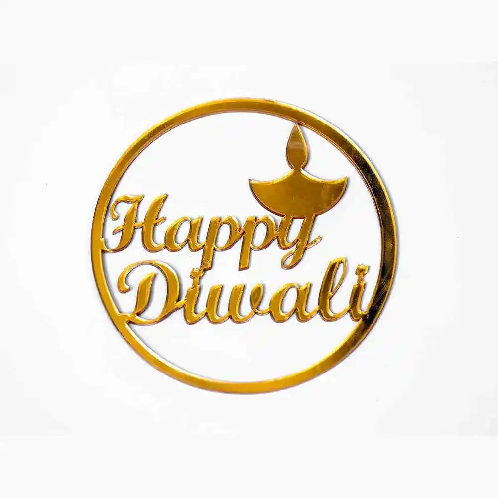 Happy Diwali circle acrylic cutout pack of 5