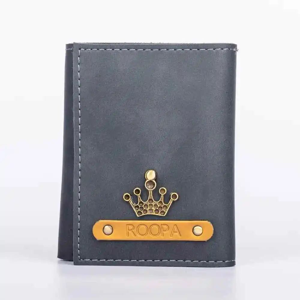 3-Fold Custom Leather Wallet with Name Engraving