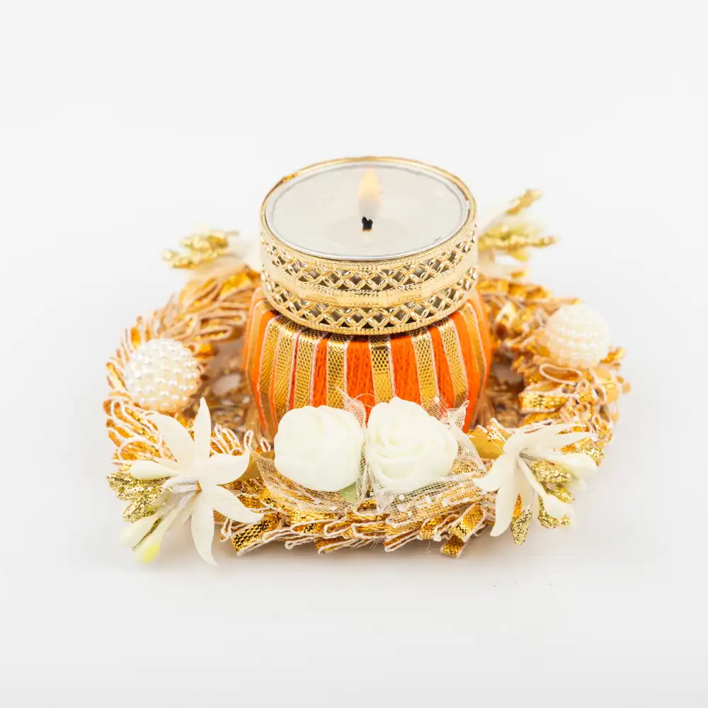 Handcrafted Drum T-Light Holder for Home Decor