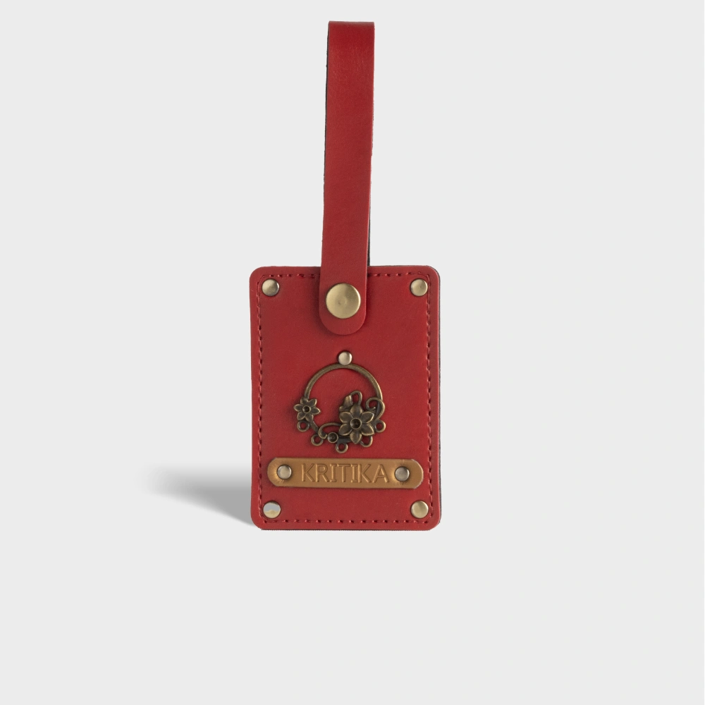 Buy red personalised luggage tag online in India