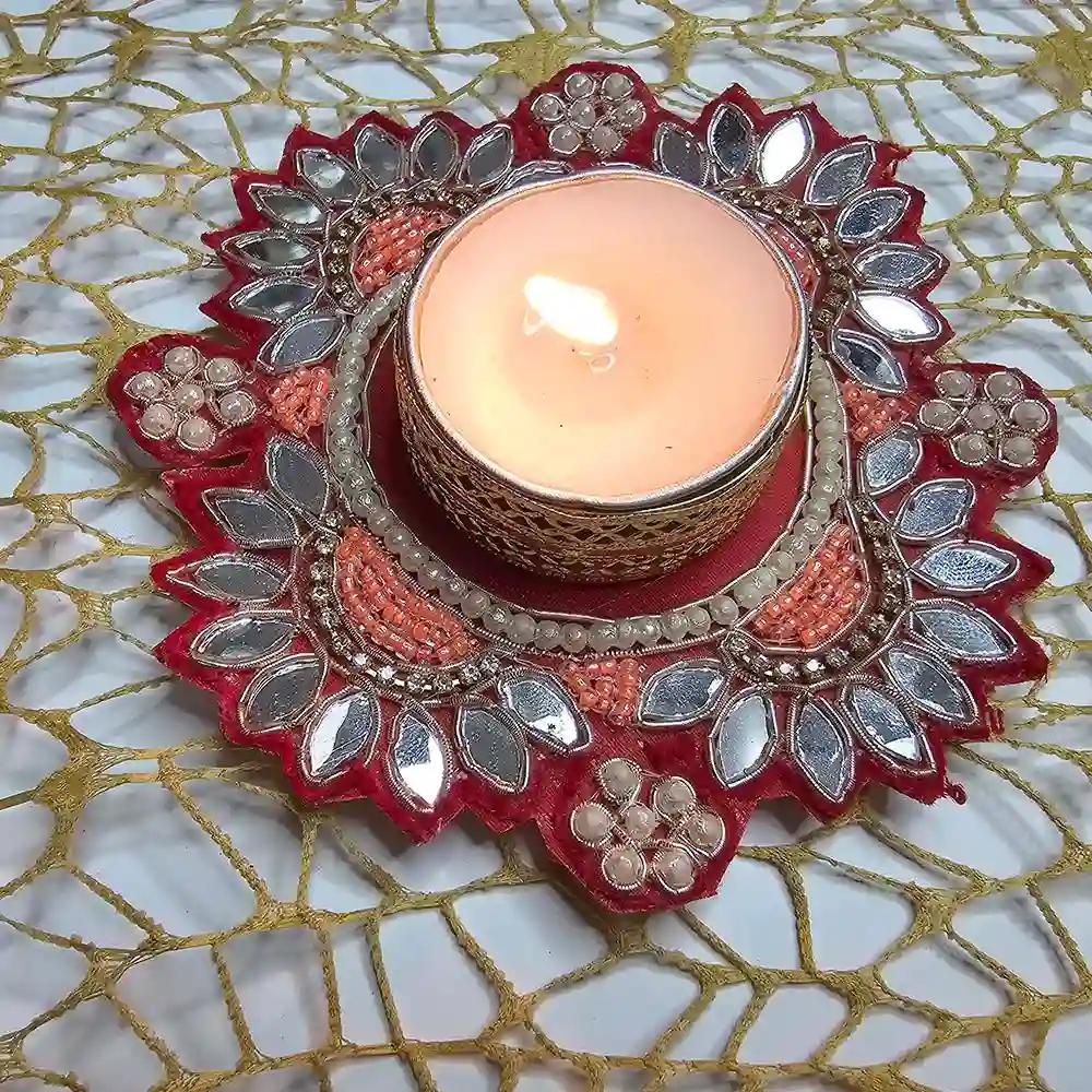 Polki T-Light Holder, personalised t light holder