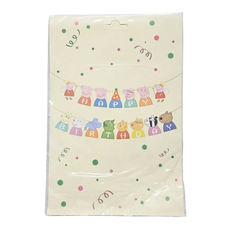 Peppa Pig themed banner and backdrop decoration set